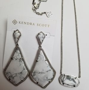 Rare Kendra Scott White Howlite Dylan & Alexis Set